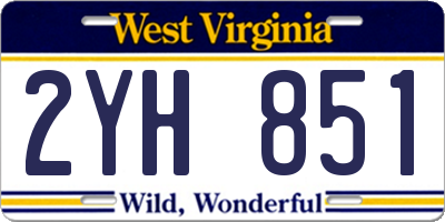 WV license plate 2YH851