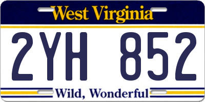 WV license plate 2YH852