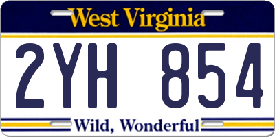 WV license plate 2YH854