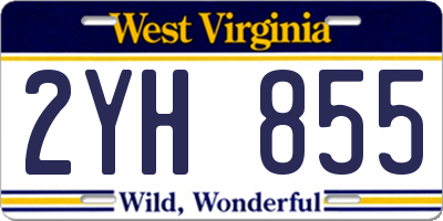 WV license plate 2YH855