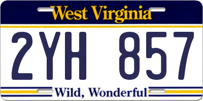 WV license plate 2YH857
