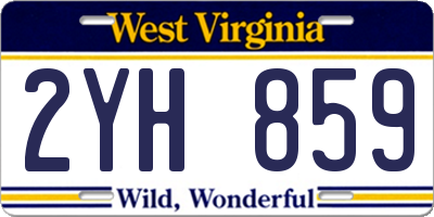 WV license plate 2YH859