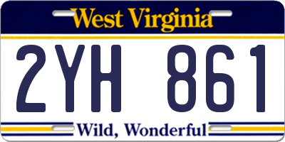WV license plate 2YH861