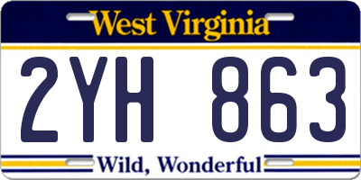 WV license plate 2YH863