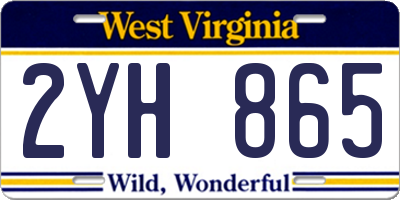 WV license plate 2YH865