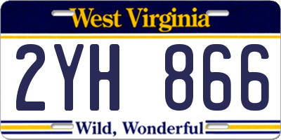 WV license plate 2YH866