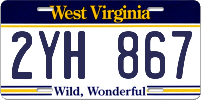 WV license plate 2YH867