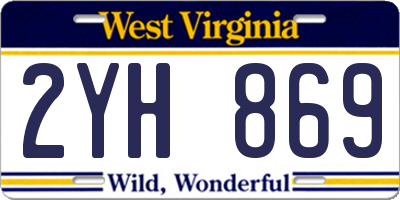 WV license plate 2YH869