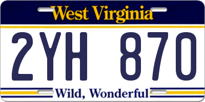 WV license plate 2YH870