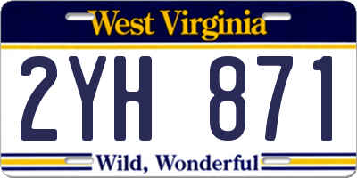 WV license plate 2YH871