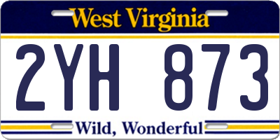 WV license plate 2YH873