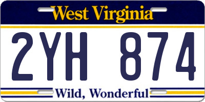 WV license plate 2YH874