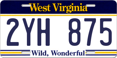 WV license plate 2YH875
