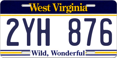 WV license plate 2YH876