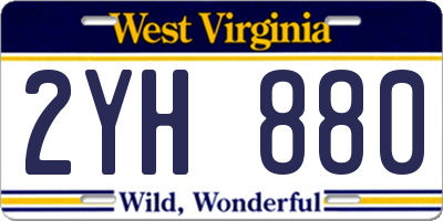WV license plate 2YH880