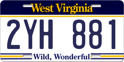 WV license plate 2YH881