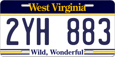 WV license plate 2YH883