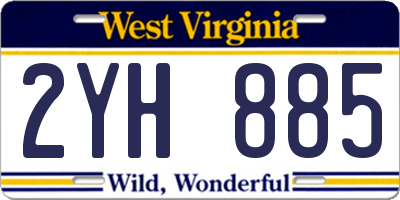 WV license plate 2YH885