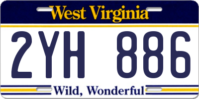 WV license plate 2YH886