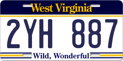 WV license plate 2YH887
