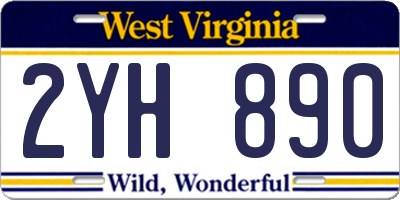 WV license plate 2YH890