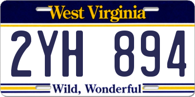 WV license plate 2YH894