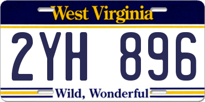 WV license plate 2YH896