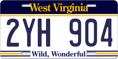 WV license plate 2YH904