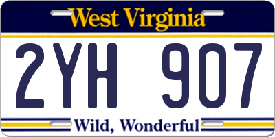 WV license plate 2YH907