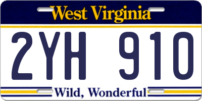 WV license plate 2YH910