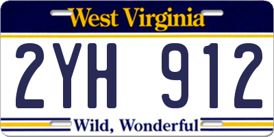 WV license plate 2YH912