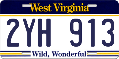 WV license plate 2YH913
