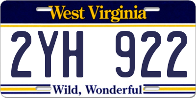 WV license plate 2YH922