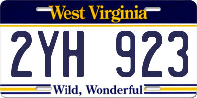 WV license plate 2YH923