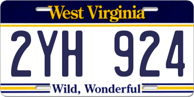 WV license plate 2YH924
