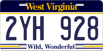 WV license plate 2YH928