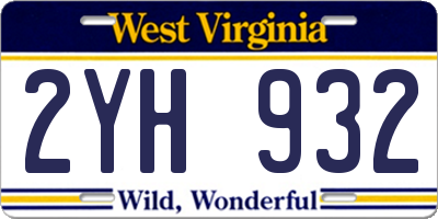 WV license plate 2YH932