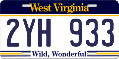 WV license plate 2YH933
