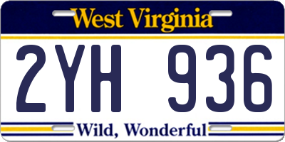 WV license plate 2YH936