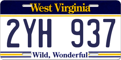 WV license plate 2YH937