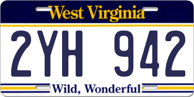 WV license plate 2YH942