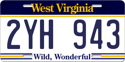 WV license plate 2YH943