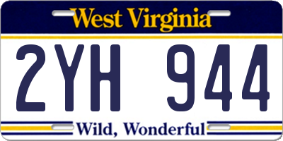 WV license plate 2YH944