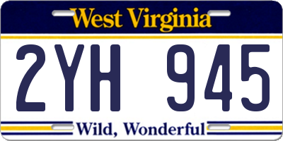 WV license plate 2YH945
