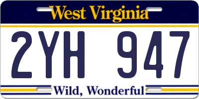 WV license plate 2YH947