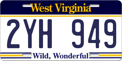 WV license plate 2YH949