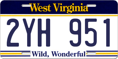 WV license plate 2YH951