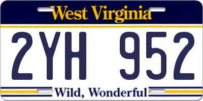 WV license plate 2YH952