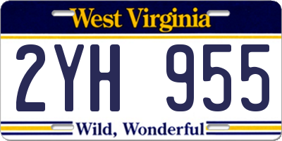 WV license plate 2YH955