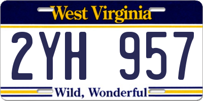 WV license plate 2YH957